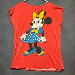 Rare Vintage Disney Minnie Shirt Italy Caro Amoroso 50/50 Double Side Sleeveless